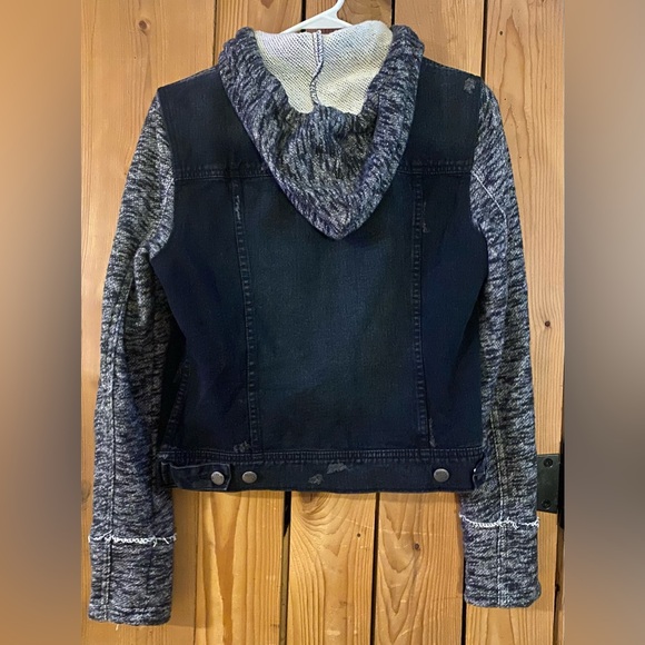 Free People Black and Gray Denim Jean Jacket - Picture 6 of 8